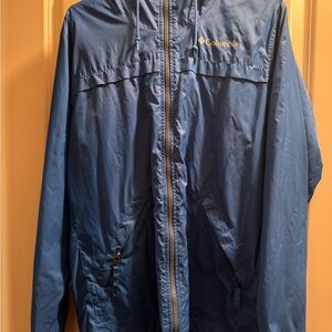 Columbia Blue Hooded Windbreaker Jacket